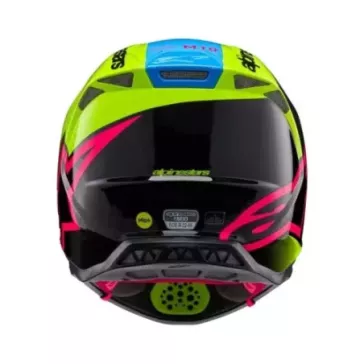 Casque Alpinestars S-M10 Unite Jaune Fluo Noir Diva Rose Brillant