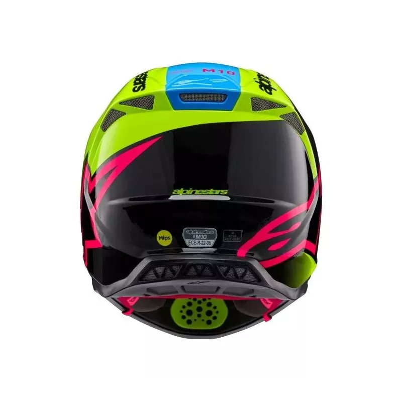 Casque Alpinestars S-M10 Unite Jaune Fluo Noir Diva Rose Brillant Casque Alpinestars S-M10 Unite Jaune Fluo Noir Diva Rose Brillant