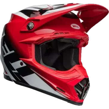 Casque BELL Moto 9S Flex Rail Gloss Rouge Blanc