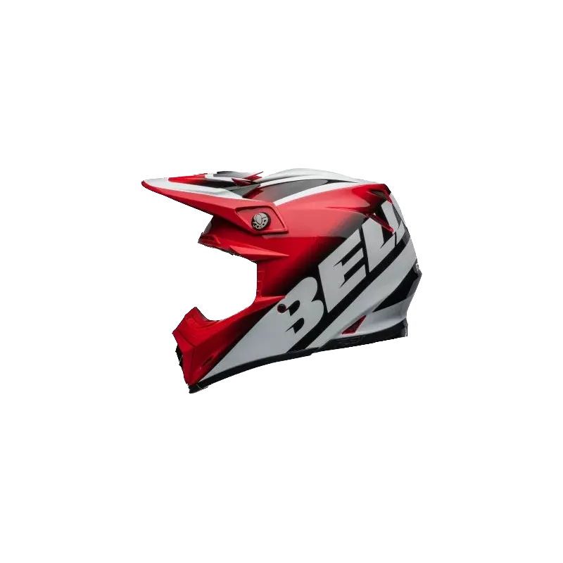 Casque BELL Moto 9S Flex Rail Gloss Rouge Blanc