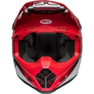 Casque BELL Moto 9S Flex Rail Gloss Rouge Blanc