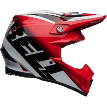 Casque BELL Moto 9S Flex Rail Gloss Rouge Blanc