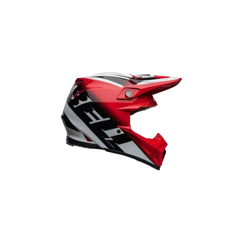 Casque BELL Moto 9S Flex Rail Gloss Rouge Blanc