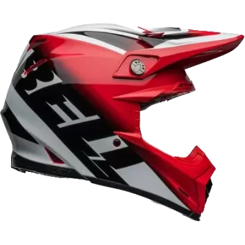 Casque BELL Moto 9S Flex Rail Gloss Rouge Blanc