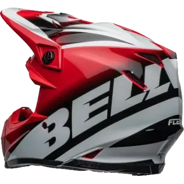 Casque BELL Moto 9S Flex Rail Gloss Rouge Blanc