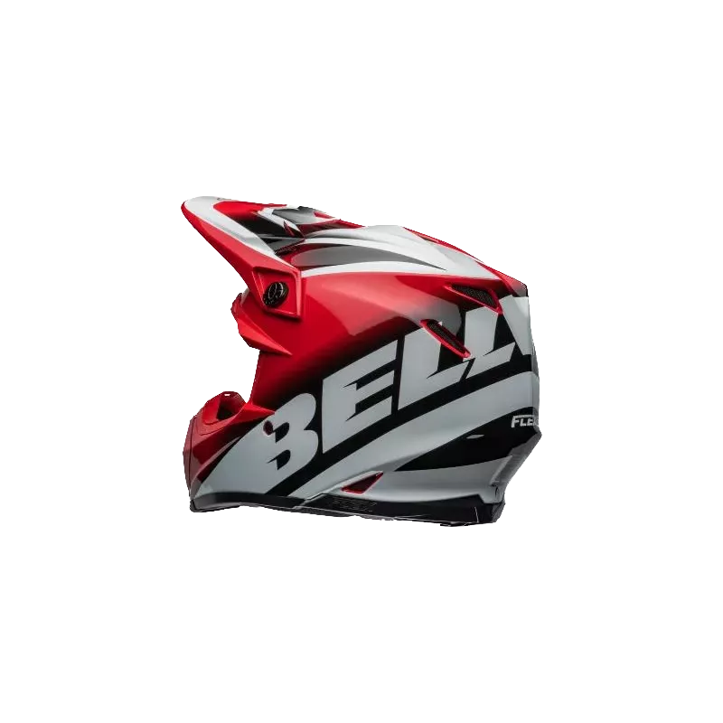 Casque BELL Moto 9S Flex Rail Gloss Rouge Blanc