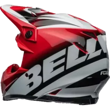 Casque BELL Moto 9S Flex Rail Gloss Rouge Blanc