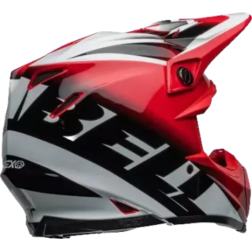 Casque BELL Moto 9S Flex Rail Gloss Rouge Blanc