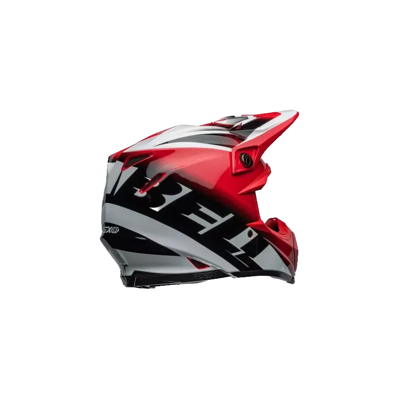 Casque BELL Moto 9S Flex Rail Gloss Rouge Blanc