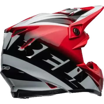 Casque BELL Moto 9S Flex Rail Gloss Rouge Blanc