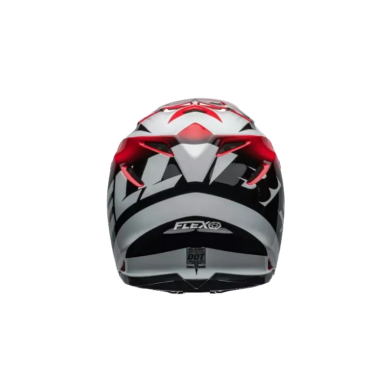 Casque BELL Moto 9S Flex Rail Gloss Rouge Blanc