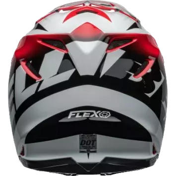 Casque BELL Moto 9S Flex Rail Gloss Rouge Blanc