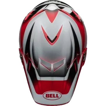 Casque BELL Moto 9S Flex Rail Gloss Rouge Blanc