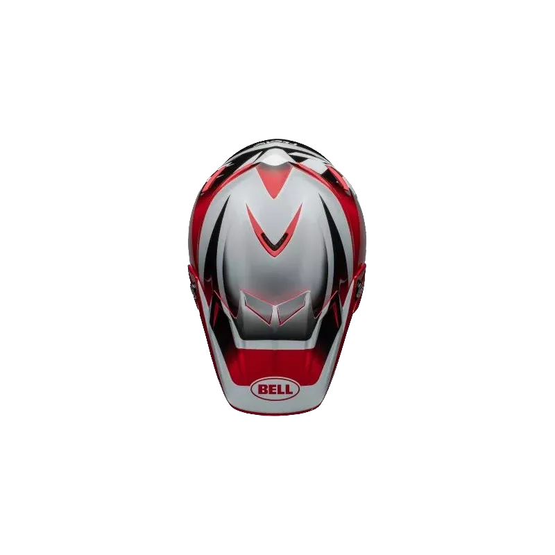 Casque BELL Moto 9S Flex Rail Gloss Rouge Blanc