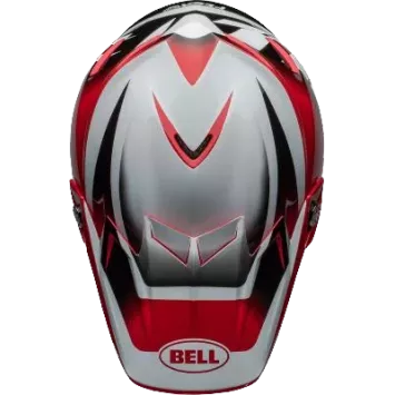 Casque BELL Moto 9S Flex Rail Gloss Rouge Blanc