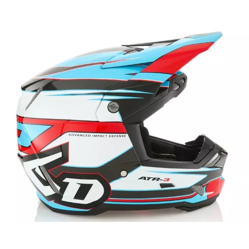 Casque 6D ATR-3 Hyper Cyan Rouge Brillant