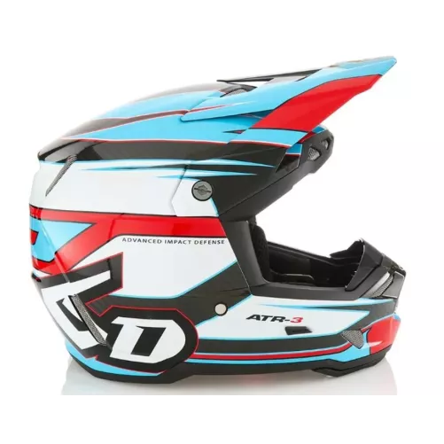Casque 6D ATR-3 Hyper Cyan Rouge Brillant