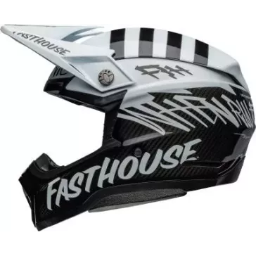 Casque BELL Moto 10 Spherical Fasthouse Mod Squad Gloss Blanc Noir