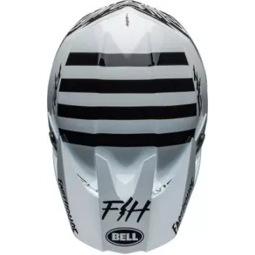 Casque BELL Moto 10 Spherical Fasthouse Mod Squad Gloss Blanc Noir