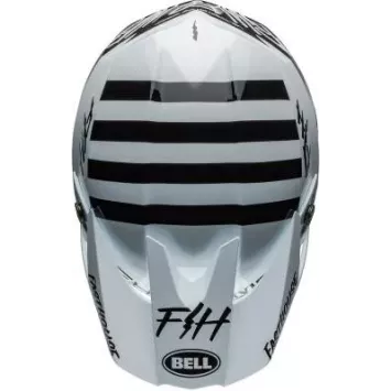 Casque BELL Moto 10 Spherical Fasthouse Mod Squad Gloss Blanc Noir