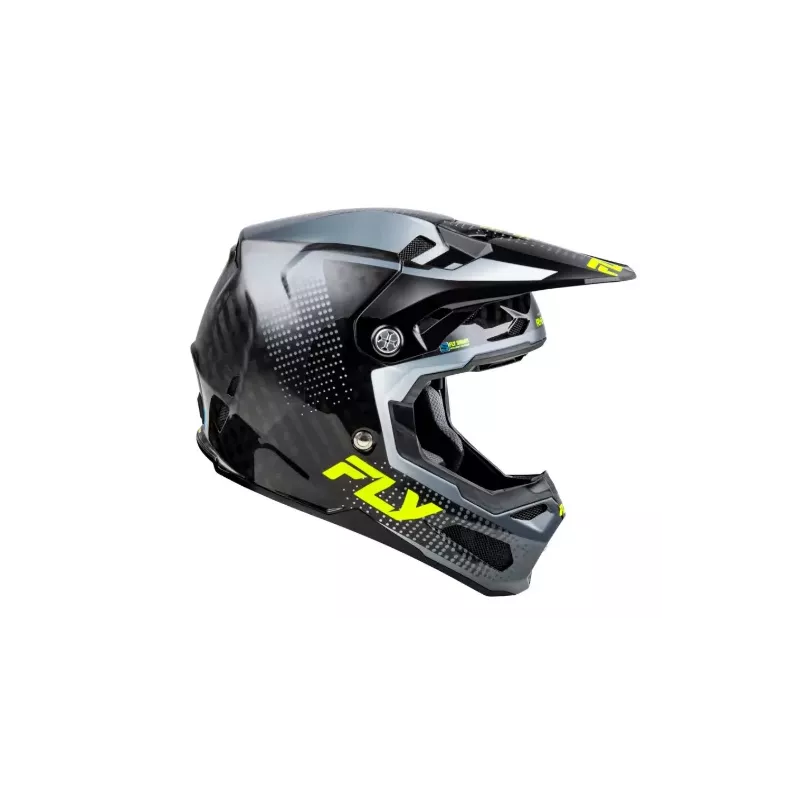 Casque FLY RACING Formula S Carbon Protocol - noir carbone/gris/jaune