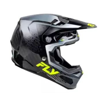 Casque FLY RACING Formula S Carbon Protocol - noir carbone/gris/jaune