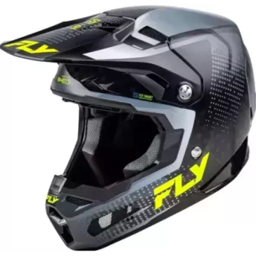 Casque FLY RACING Formula S Carbon Protocol - noir carbone/gris/jaune