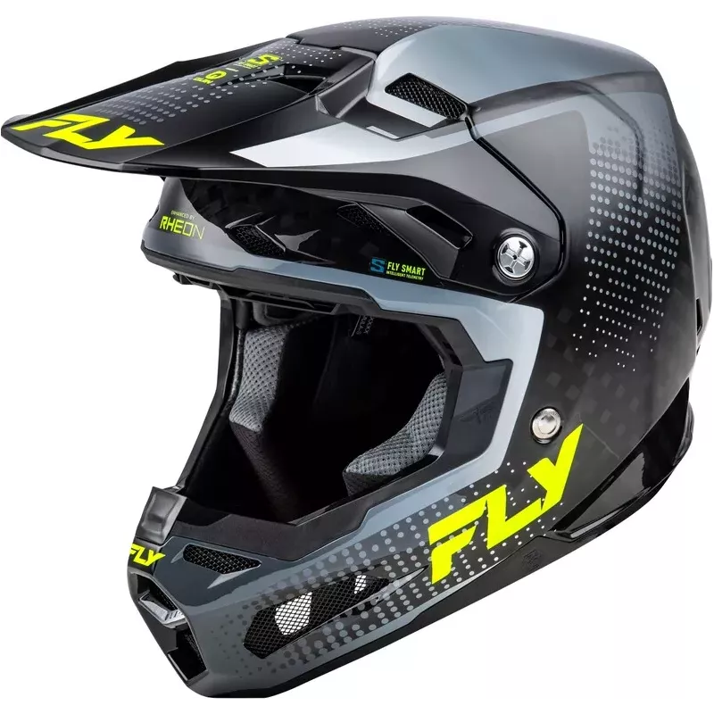 Casque FLY RACING Formula S Carbon Protocol - noir carbone/gris/jaune