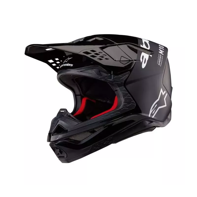 Casque Alpinestars S-M10 Flood Noir Gris Foncé Matt & Brillant