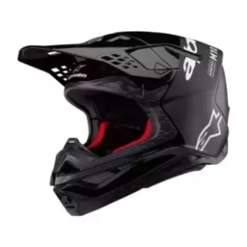 Casque Alpinestars S-M10 Flood Noir Gris Foncé Matt & Brillant