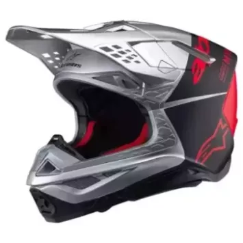Casque Alpinestars S-M10 Flood Noir Gris Foncé Matt & Brillant