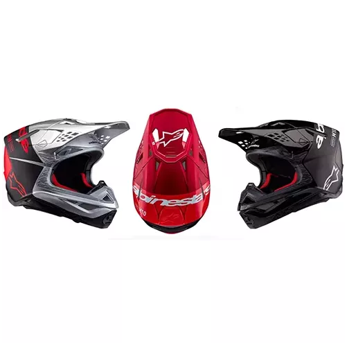 Casque Alpinestars S-M10 Flood Noir Gris Foncé Matt & Brillant