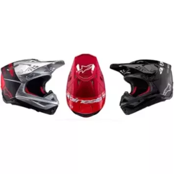 Casque Alpinestars S-M10 Flood Noir Gris Foncé Matt & Brillant