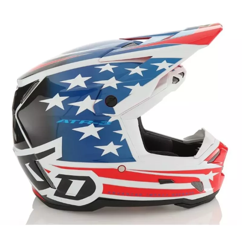 Casque 6D ATR-3 Patriot Rouge Blanc Bleu Brillant drapeau Américain