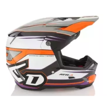 Casque 6D ATR-3 Hyper Orange Fluo Violet Brillant