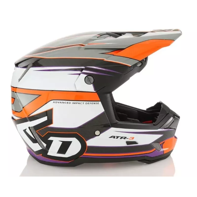 Casque 6D ATR-3 Hyper Orange Fluo Violet Brillant