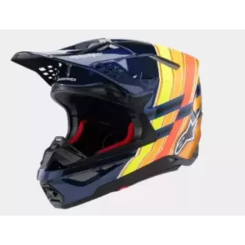 Casque ALPINESTARS S-M10 TLD Edition 25 Blue Orange Jaune Fluo Rouge