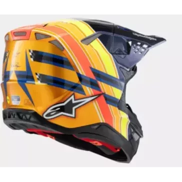 Casque ALPINESTARS S-M10 TLD Edition 25 Blue Orange Jaune Fluo Rouge