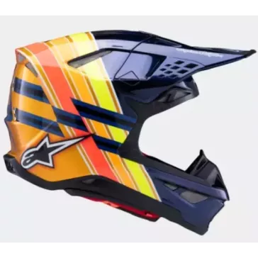 Casque ALPINESTARS S-M10 TLD Edition 25 Blue Orange Jaune Fluo Rouge