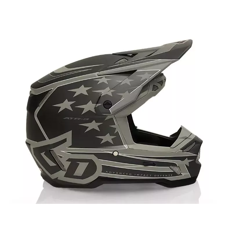 Casque 6D ATR-3 Patriot Noir Matt drapeau Américain