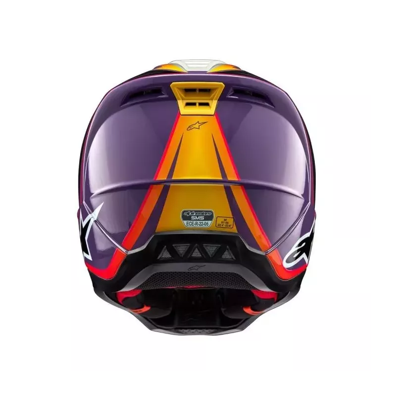 Casque Alpinestars S-M5 Sail Violet Noir Argent Brillant