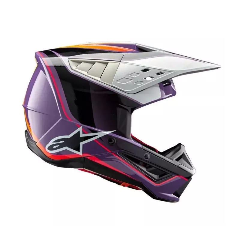 Casque Alpinestars S-M5 Sail Violet Noir Argent Brillant