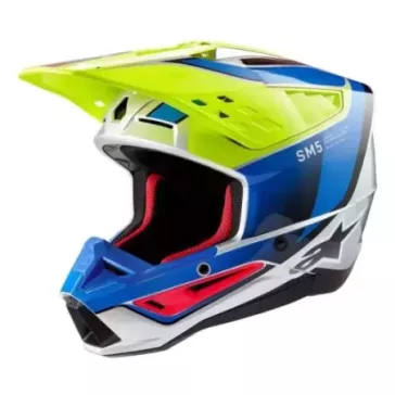 Casque Alpinestars S-M5 Sail Violet Noir Argent Brillant