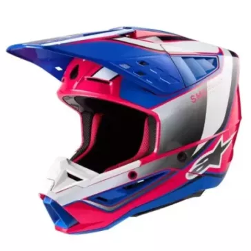 Casque Alpinestars S-M5 Sail Violet Noir Argent Brillant