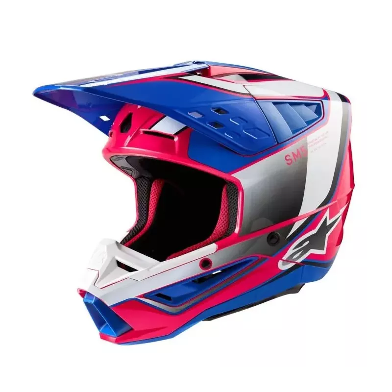 Casque Alpinestars S-M5 Sail Violet Noir Argent Brillant Casque Alpinestars S-M5 Sail Violet Noir Argent Brillant