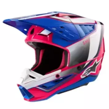 Casque Alpinestars S-M5 Sail Violet Noir Argent Brillant