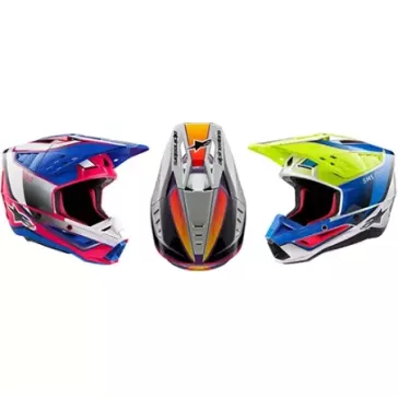 Casque Alpinestars S-M5 Sail Violet Noir Argent Brillant