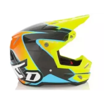 Casque 6D ATR-3 Wave Jaune Fluo Cyan Orange Brillant