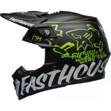 Casque BELL Moto-9S Flex - Fasthouse MC Core Matte Black/Yellow