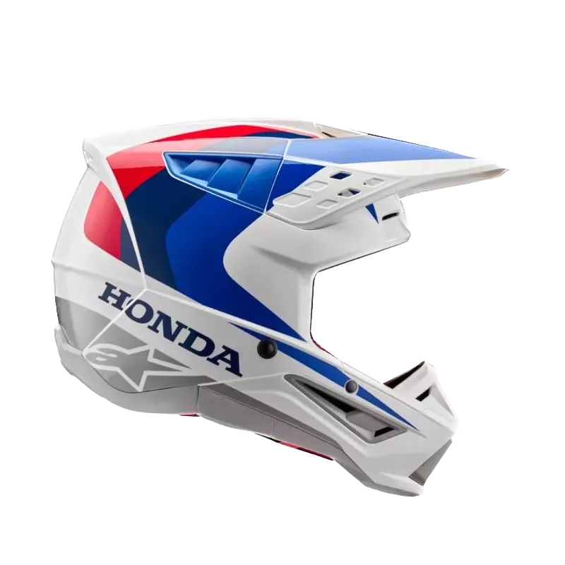 Casque Alpinestars S-M5 Honda Blanc Bleu Rouge Brillant